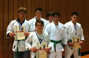Georg Buschmann, Daniel Kondratov, Daniel Scheller und Mike Schmal (v.l.n.r) holten sich bei der Obb EM U14 eine Medaille.